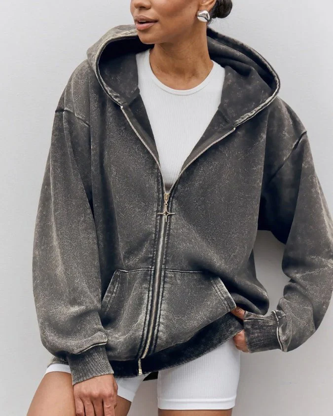 Heavyweight Vintage Zip-Up Hoodie - Image 5