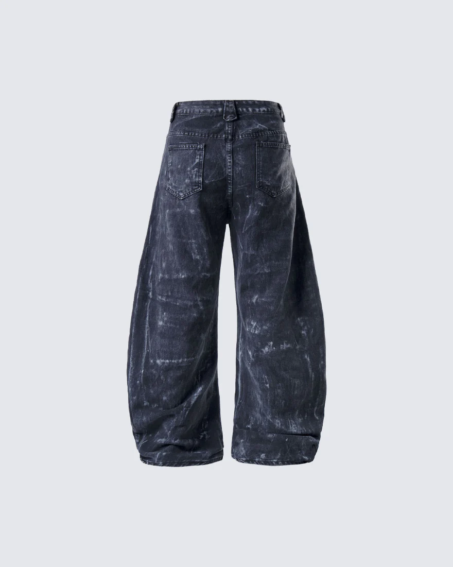 High-Street Distressed Curved-Leg Denim Jeans - Image 5