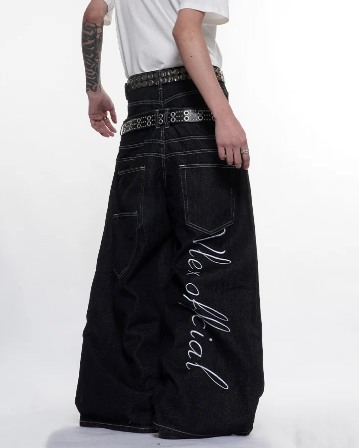 High Street Double Waistband Patchwork Pants - Image 7