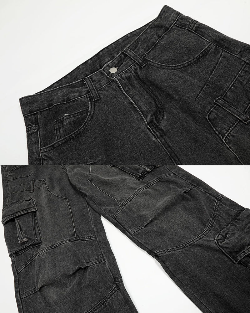 HighStreet Vibe Heavy Wash Multi-Pocket Denim Pants - Image 3