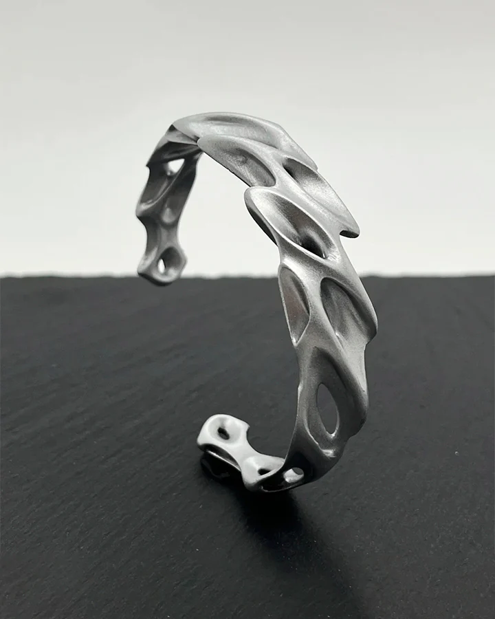 Hip-Hop Hollow Alloy Cuff Bracelet - Image 3