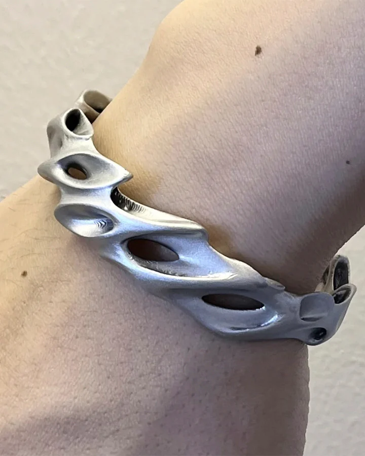 Hip-Hop Hollow Alloy Cuff Bracelet - Image 6