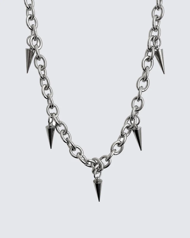 Hip-Hop Pearl Spike Necklace - Image 2