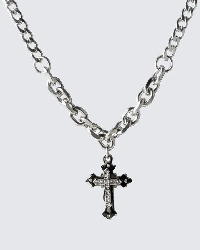 Hip-Hop Pearl Spike Necklace - Image 3