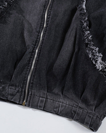 Hip-Hop Shoulder-Padded Denim Jacket - Image 5
