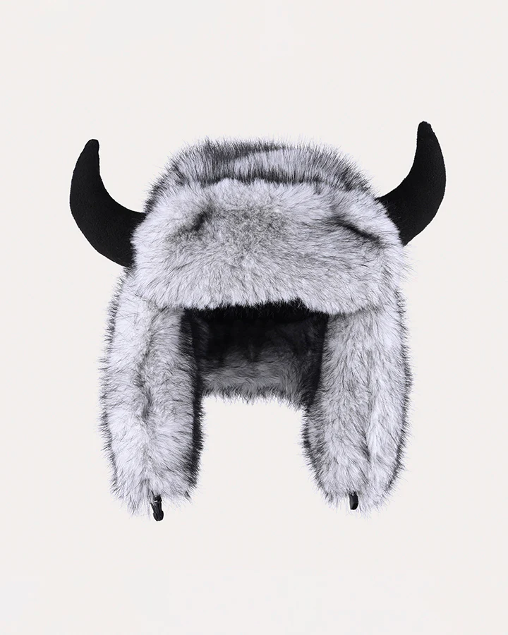 Horn Faux Mink Fur Trapper Hat - Image 12