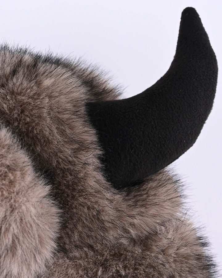 Horn Faux Mink Fur Trapper Hat - Image 7