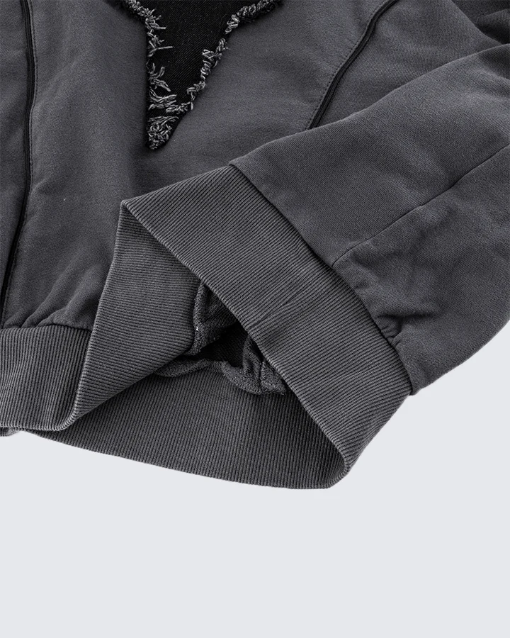 Distressed Star Patchwork Oversized Sweatshirt - Image 13