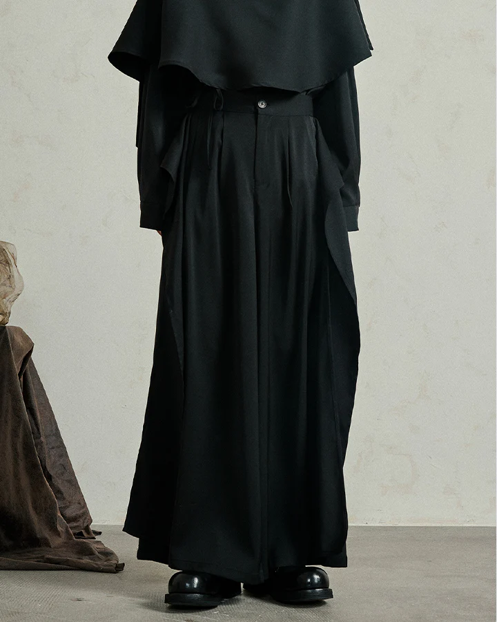 Avant-Garde Wide-Leg High Waist Trousers - Image 3