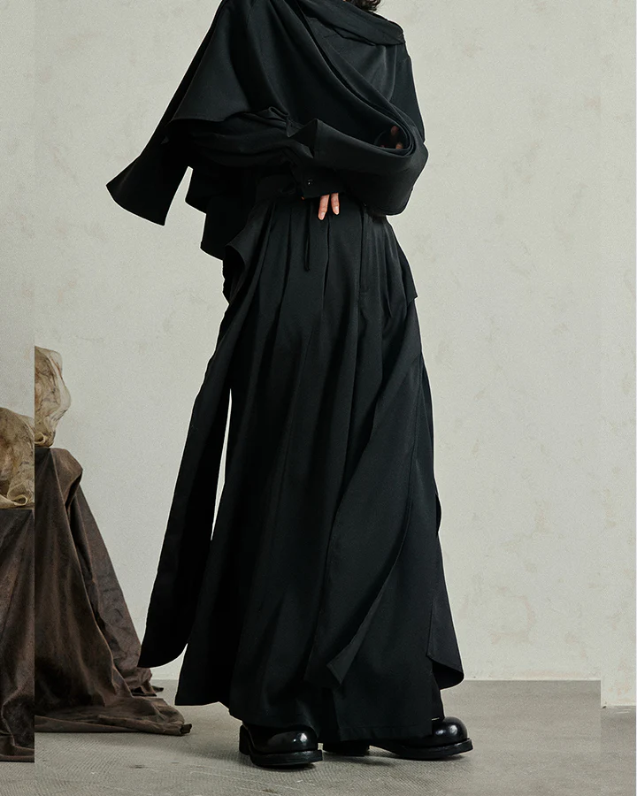 Avant-Garde Wide-Leg High Waist Trousers - Image 5