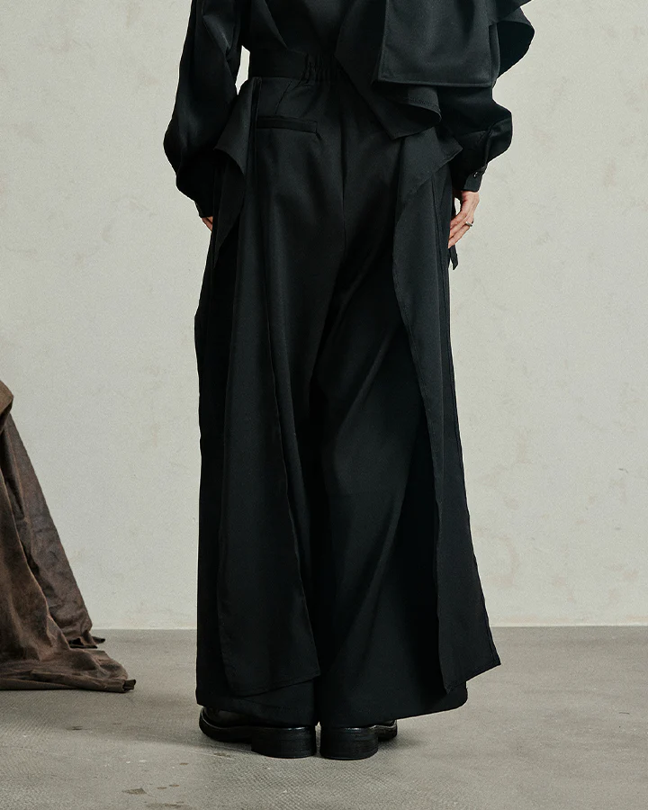 Avant-Garde Wide-Leg High Waist Trousers - Image 7