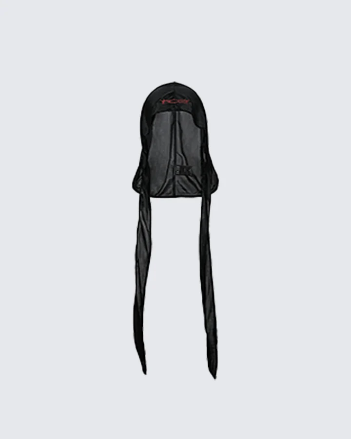 Classic Black Silky Durag with Long Tails - Image 3