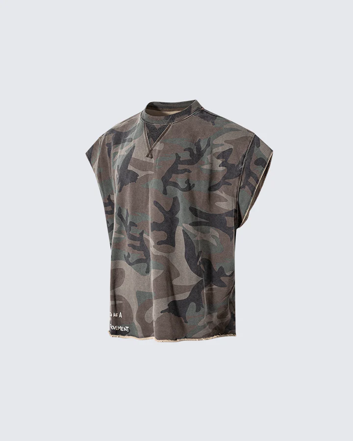 Graffiti Camo Sleeveless Oversized T-Shirt - Image 3