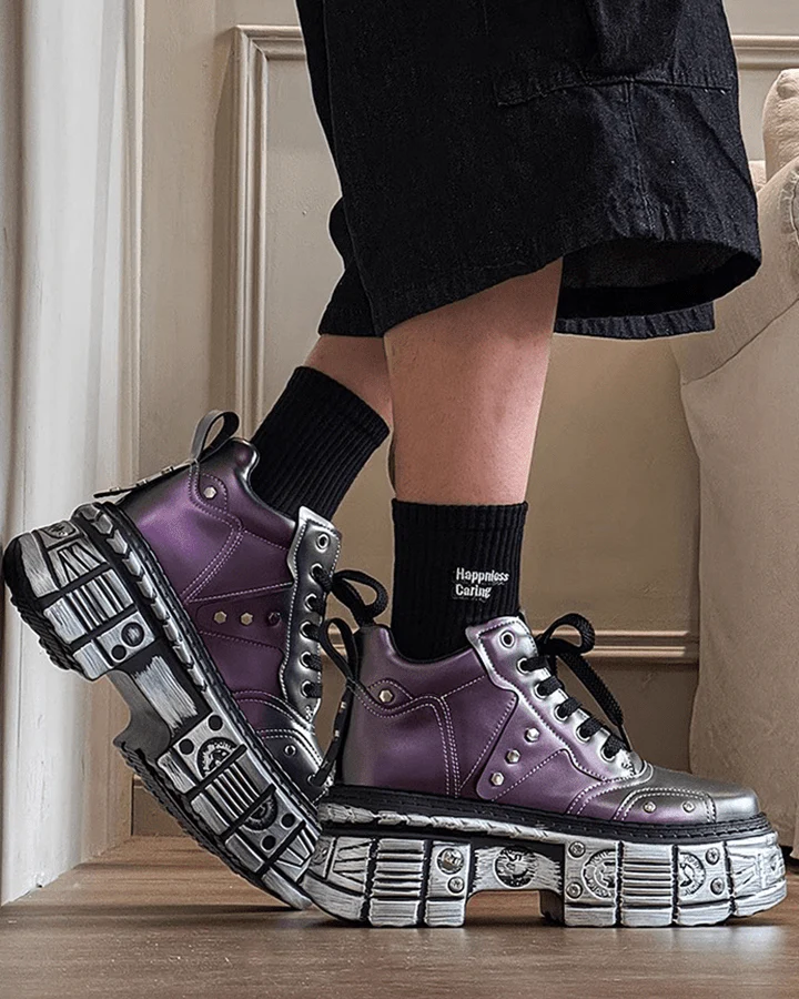 Cyberpunk Chunky Platform Sneakers – Futuristic Streetwear Boots - Image 4