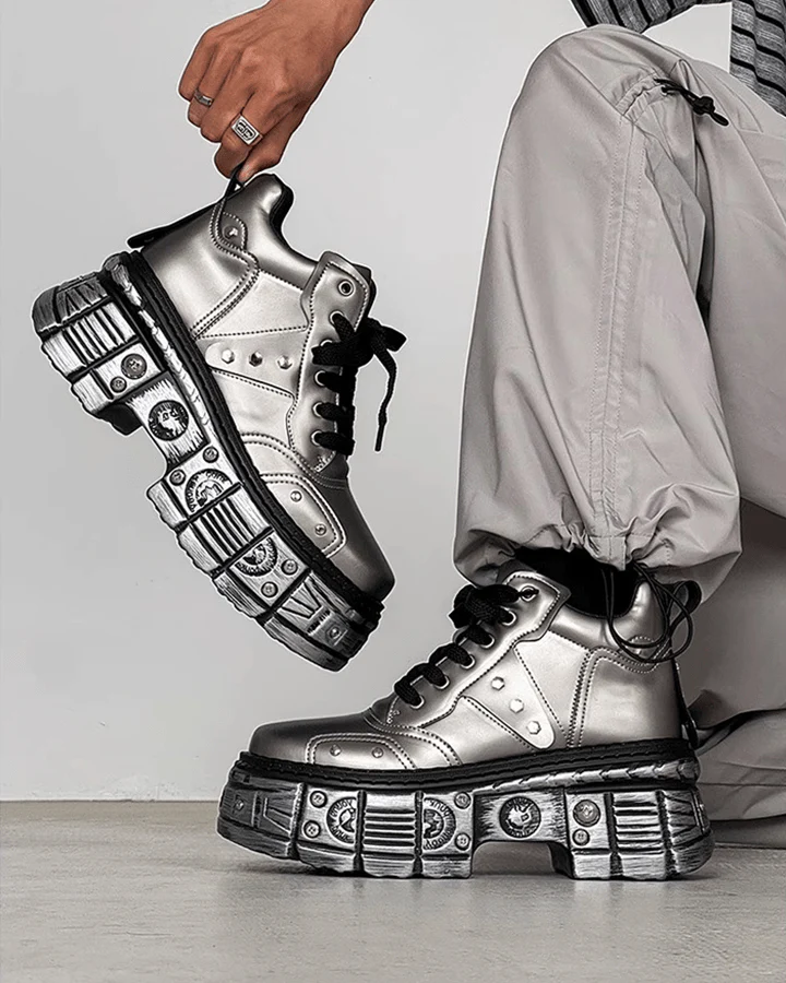 Cyberpunk Chunky Platform Sneakers – Futuristic Streetwear Boots - Image 5