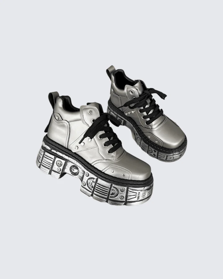 Cyberpunk Chunky Platform Sneakers – Futuristic Streetwear Boots - Image 7
