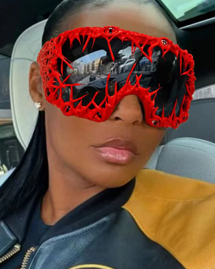 Cyberpunk Spiked Oversized Sunglasses - Image 2