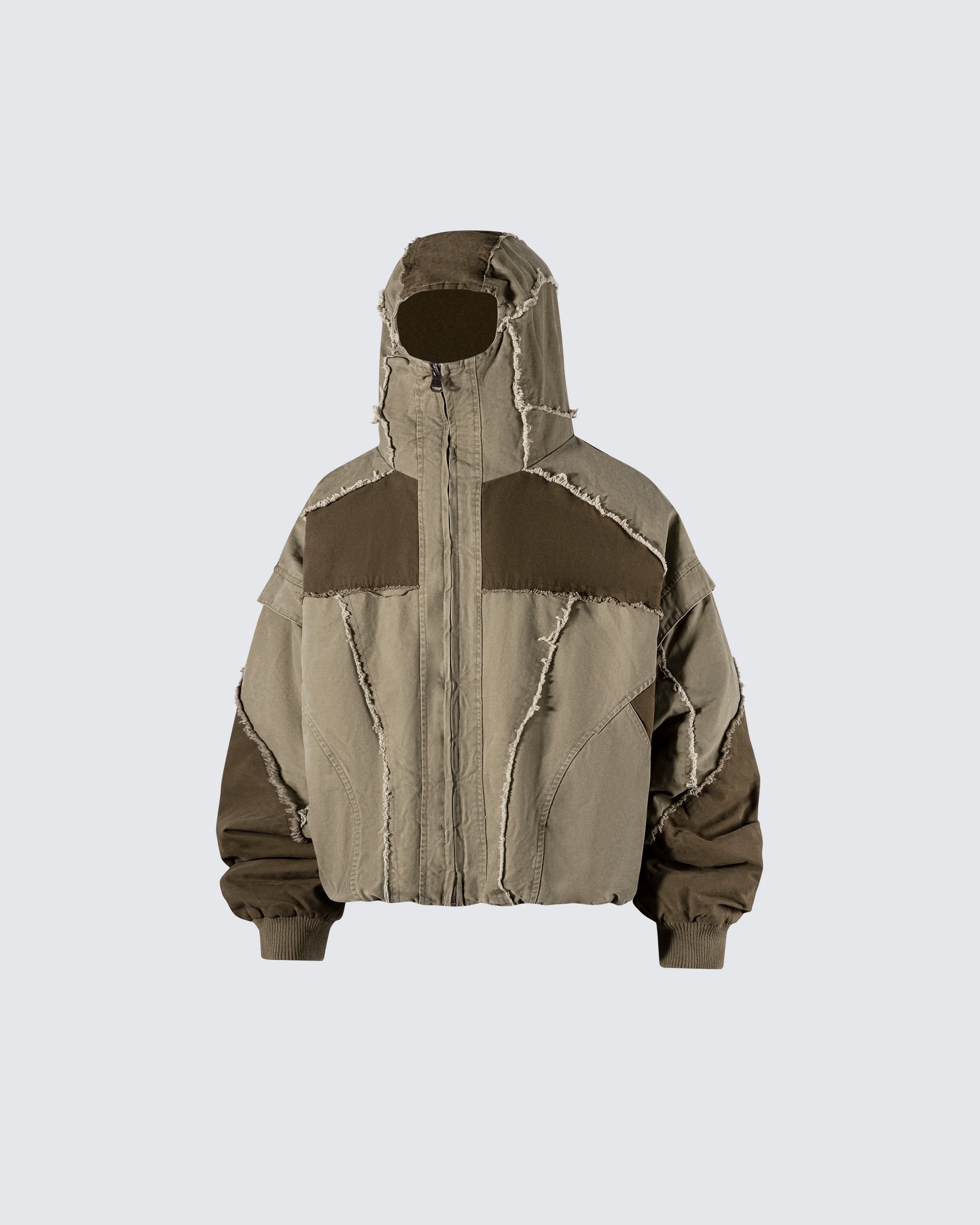 Deconstructed Patchwork Hooded Jacket - Image 2