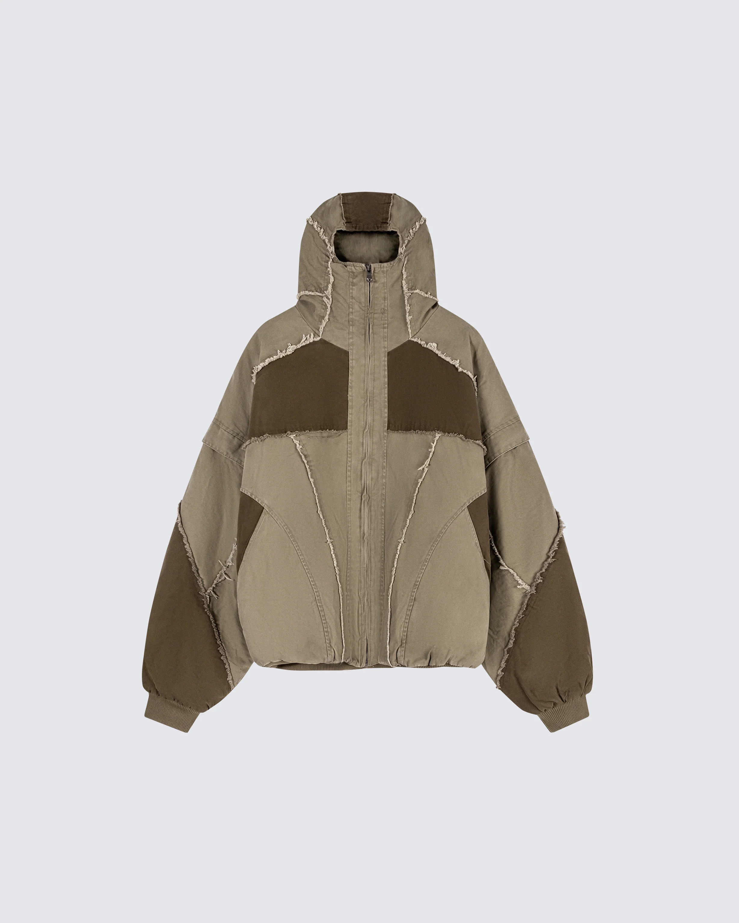 Deconstructed Patchwork Hooded Jacket - Image 6
