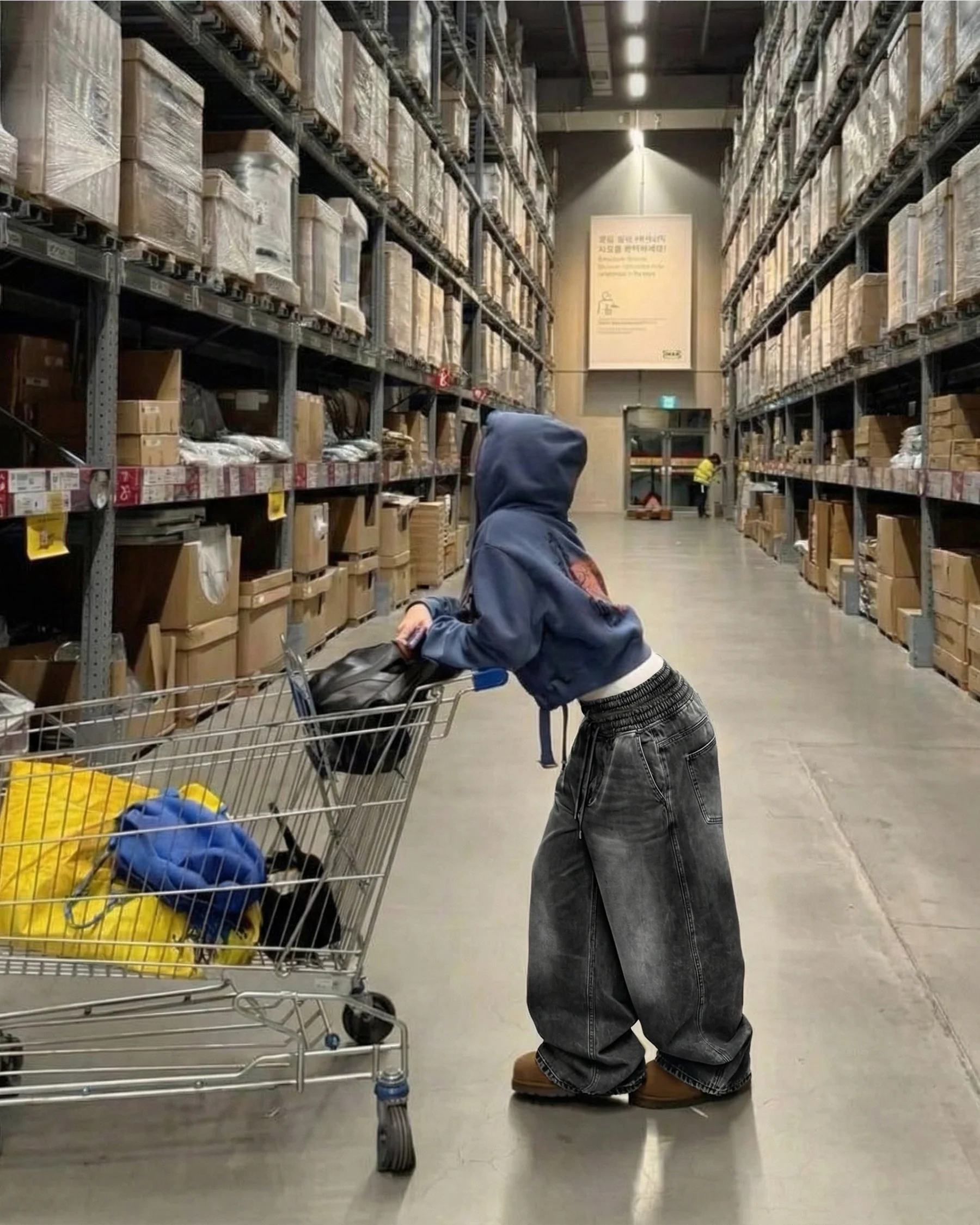 KIIKIO-Double-Ended Washed Loose-Fit SweatPants - Image 10