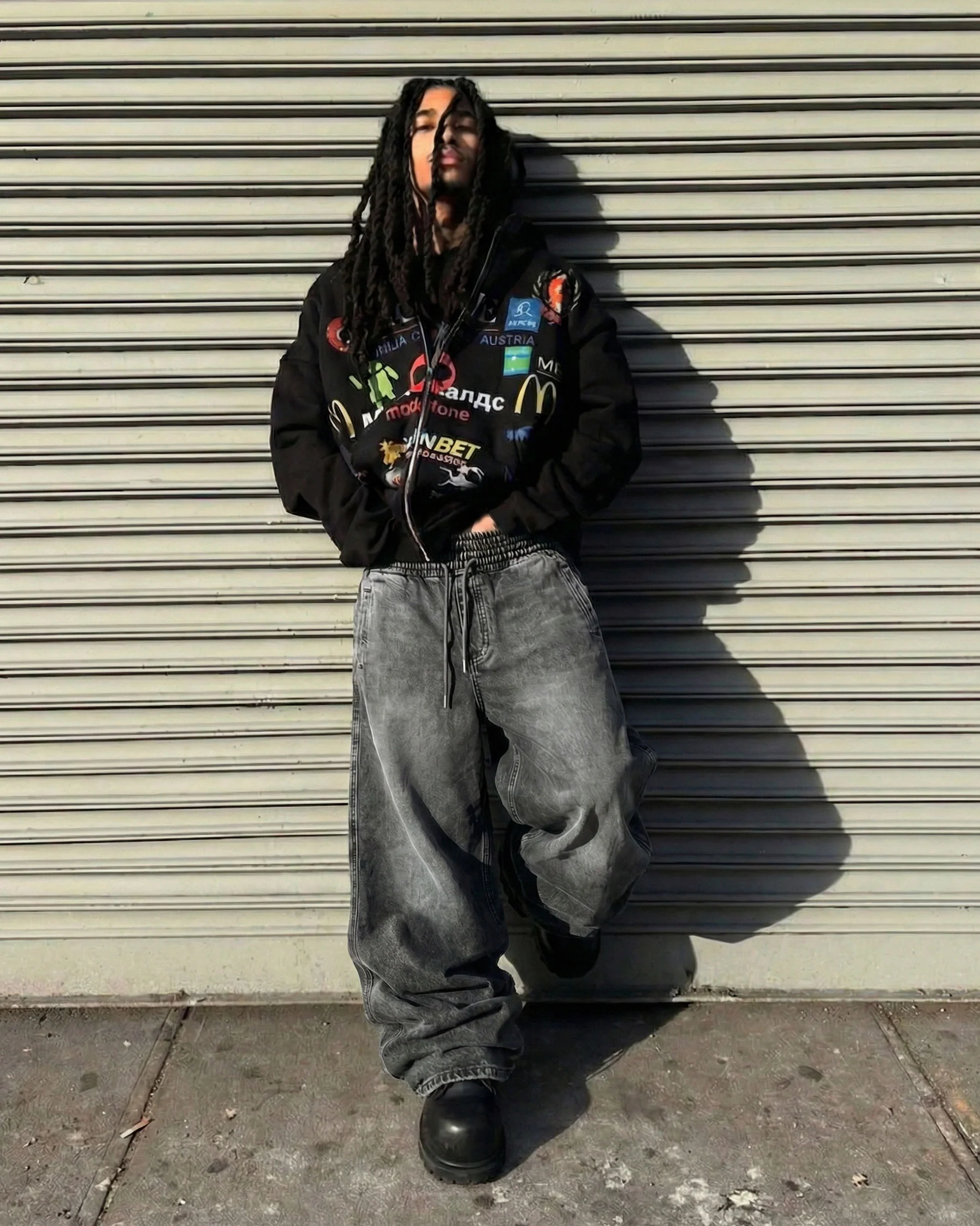 KIIKIO-Double-Ended Washed Loose-Fit SweatPants - Image 14