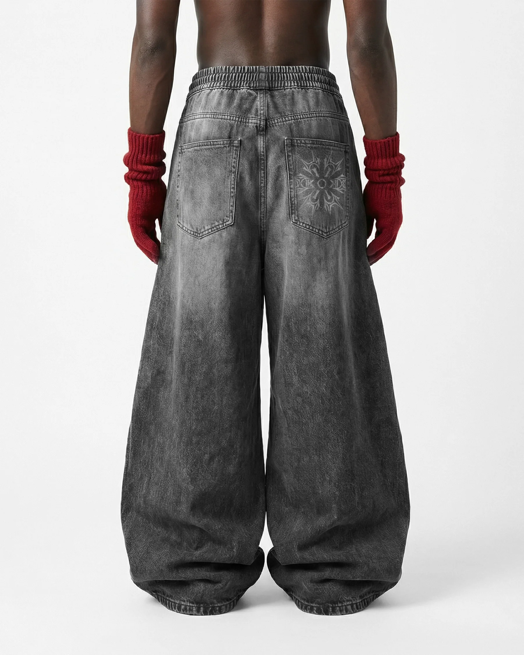 KIIKIO-Double-Ended Washed Loose-Fit SweatPants - Image 6