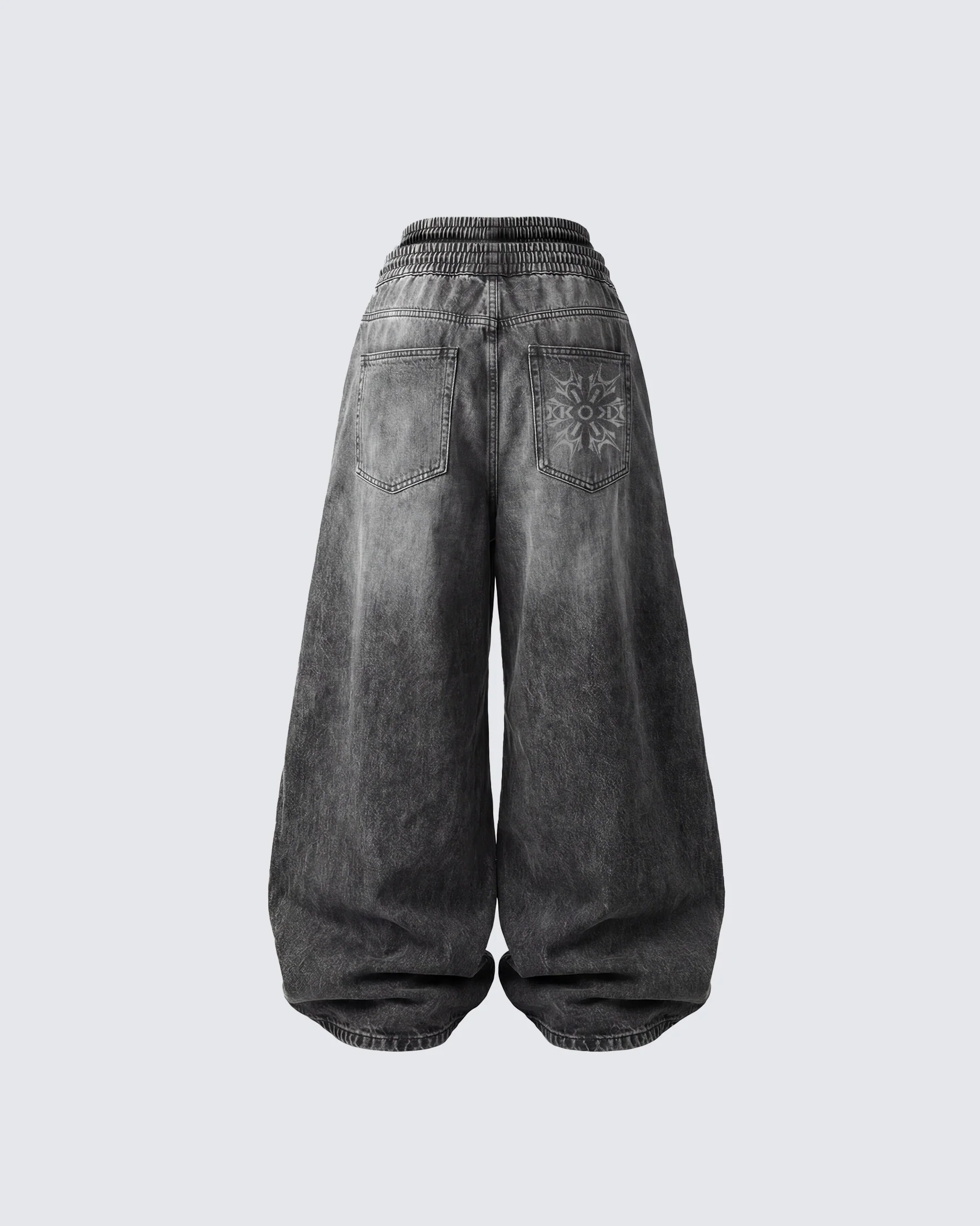 KIIKIO-Double-Ended Washed Loose-Fit SweatPants - Image 9