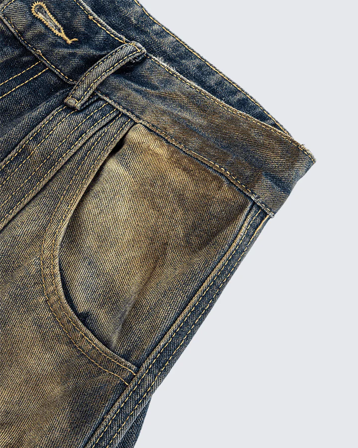 Faded Cargo Wide-Leg Denim Pants - Image 5