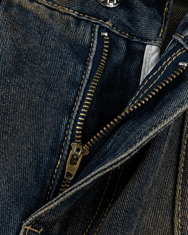 Faded Cargo Wide-Leg Denim Pants - Image 7