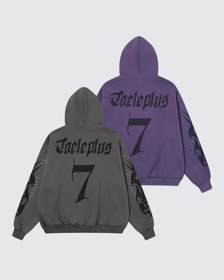 Rhinestone Flame Graphic Hoodie - Image 4