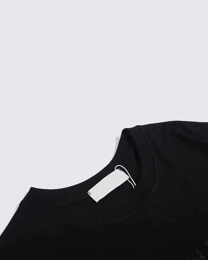 Gothic Chain Print Oversized Black T-Shirt - Image 6