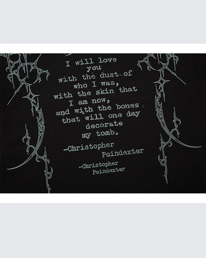 Gothic Double Sleeve Polo with Barbed Quote Print - Image 7