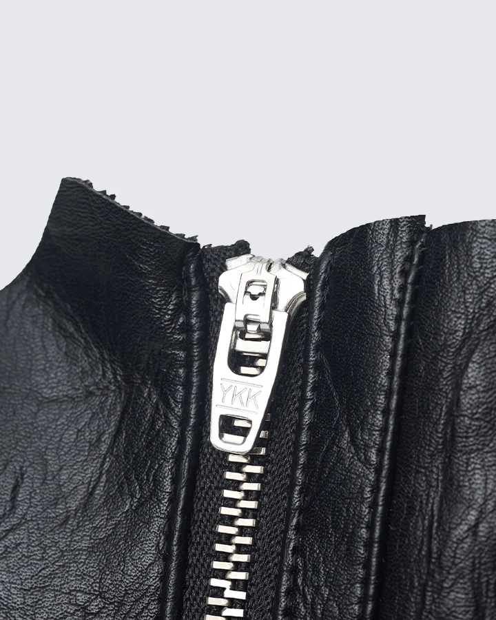 Gothic Punk Lace-Up Fingerless Faux Leather Gloves - Image 6