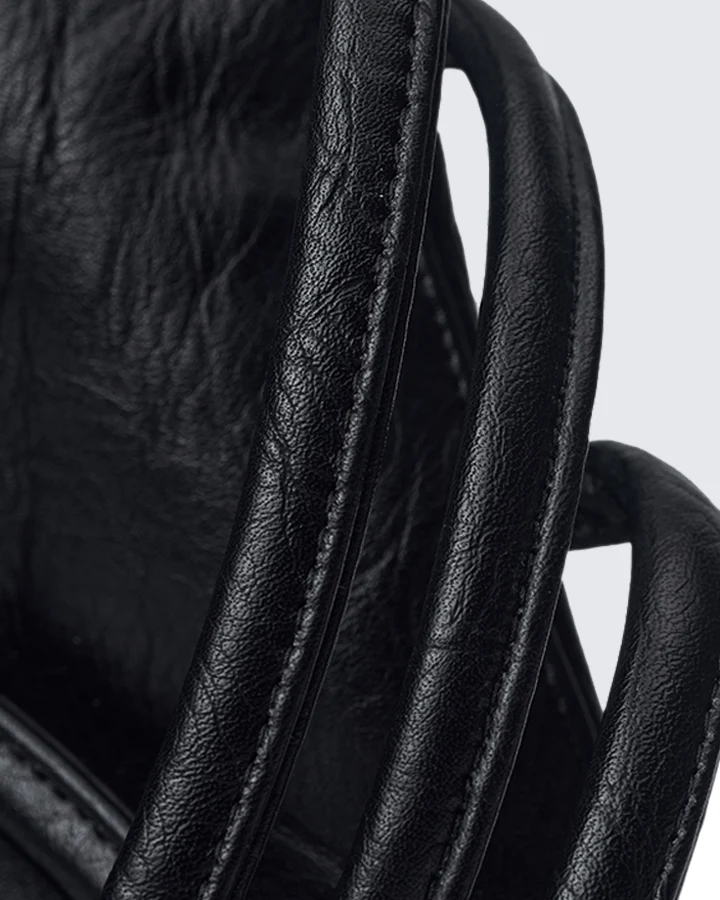 Gothic Punk Lace-Up Fingerless Faux Leather Gloves - Image 7