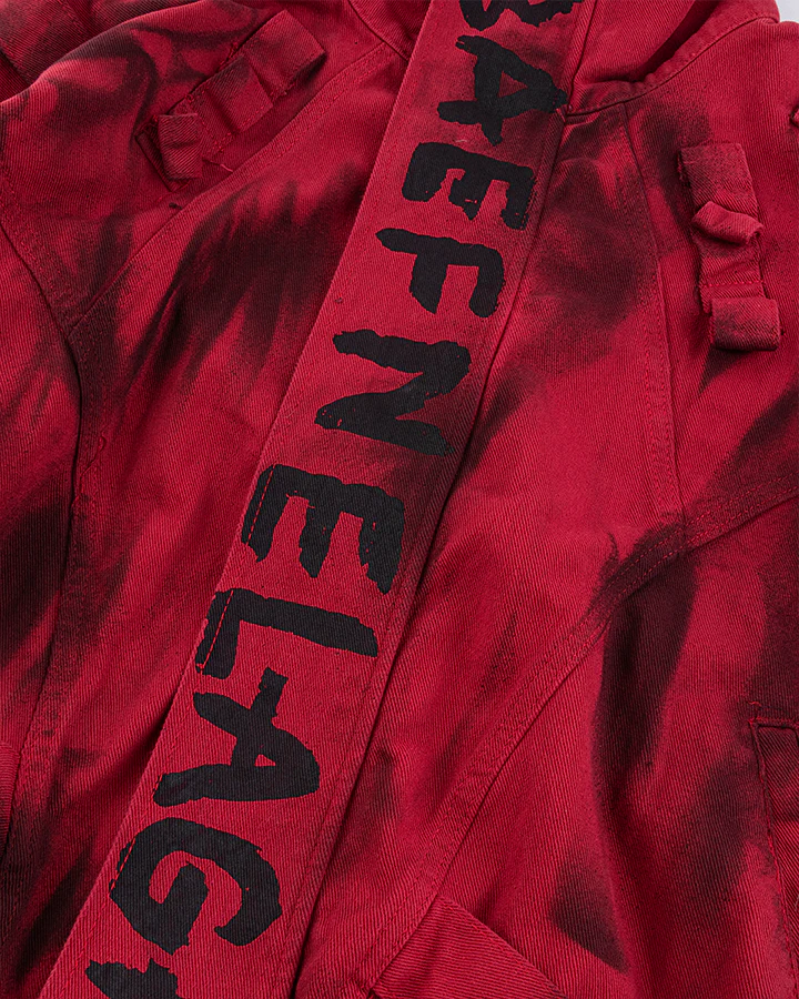Graffiti Print Oversized Red Jacket - Image 10