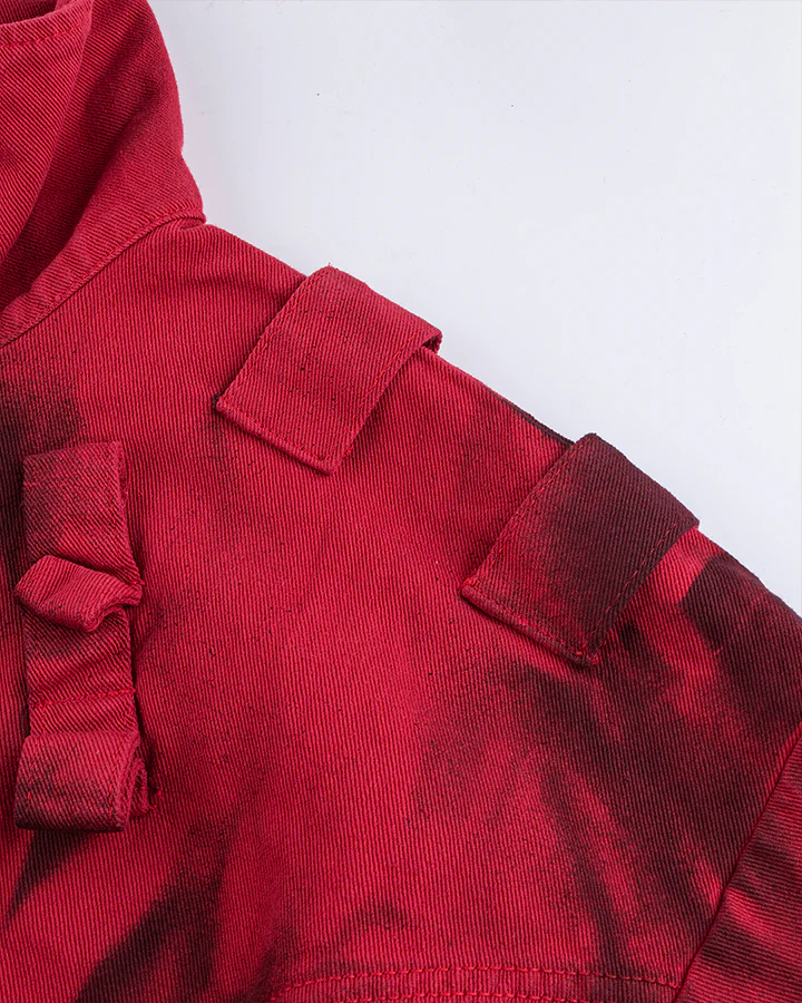 Graffiti Print Oversized Red Jacket - Image 11