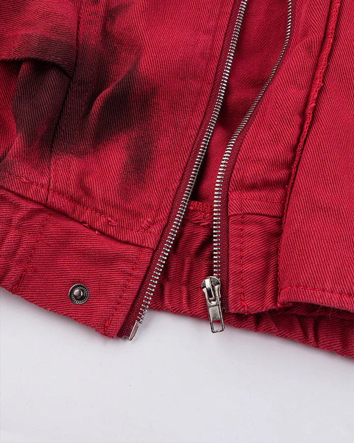 Graffiti Print Oversized Red Jacket - Image 8