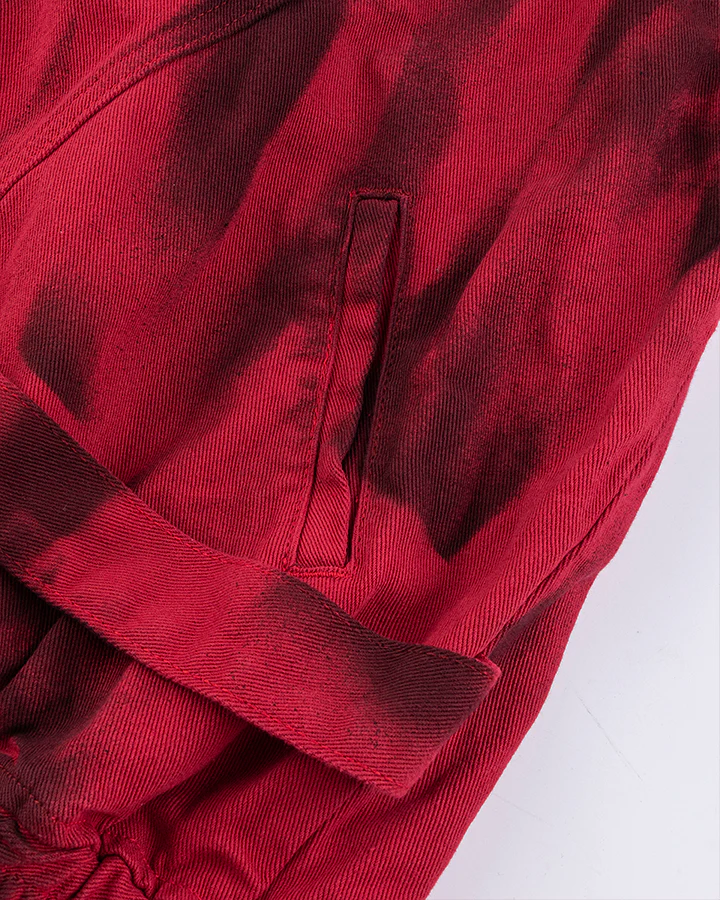Graffiti Print Oversized Red Jacket - Image 9