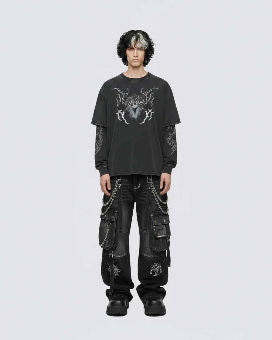 Graphic Oversized Long Sleeve T-shirt - Image 3