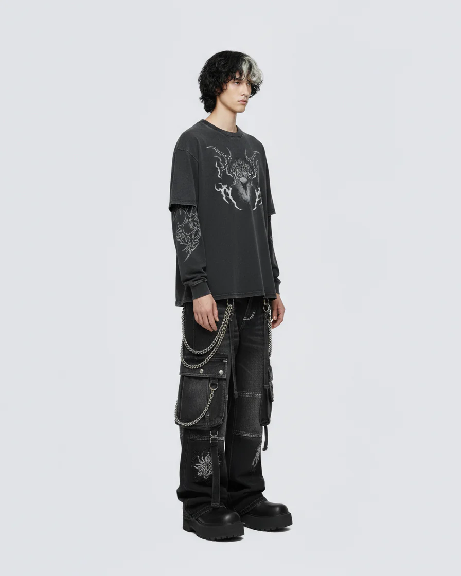 Graphic Oversized Long Sleeve T-shirt - Image 4