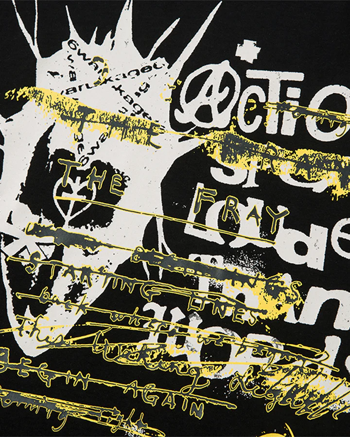 Layered Sleeve Grunge Graphic Long Sleeve T-Shirt - Image 3