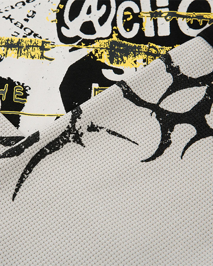 Layered Sleeve Grunge Graphic Long Sleeve T-Shirt - Image 7