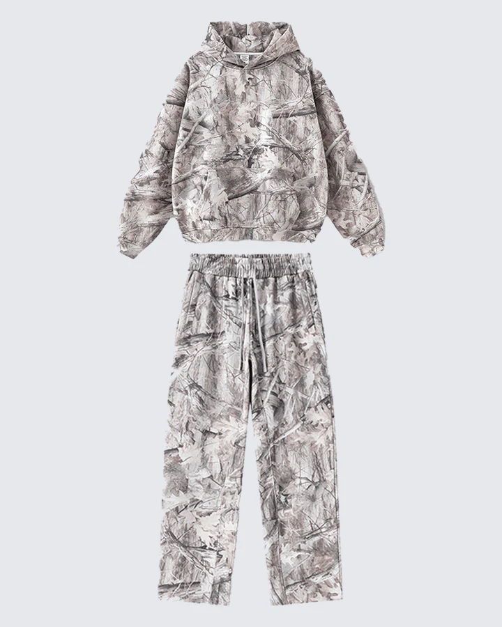 Heavyweight Fleece Camo Hoodie Cotton Blend - Image 2