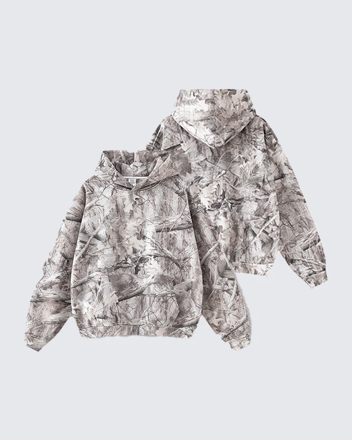 Heavyweight Fleece Camo Hoodie Cotton Blend - Image 3