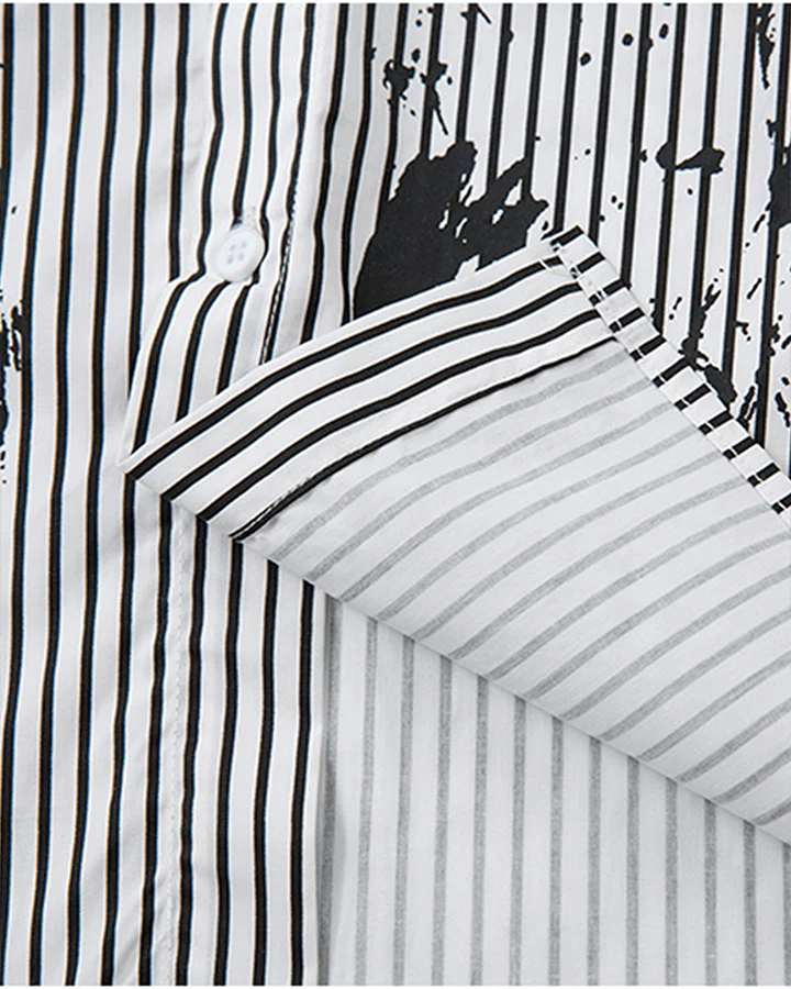 Gothic Graffiti Stripe Layered Shirt - Image 7