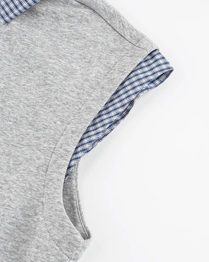 Layered Patchwork Vest Shirt - Image 9