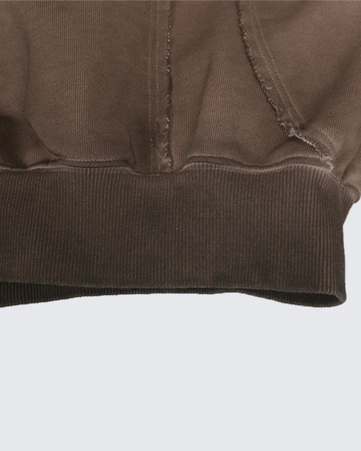 Paneled Stitch Line Zip-Up Hoodie - Image 10