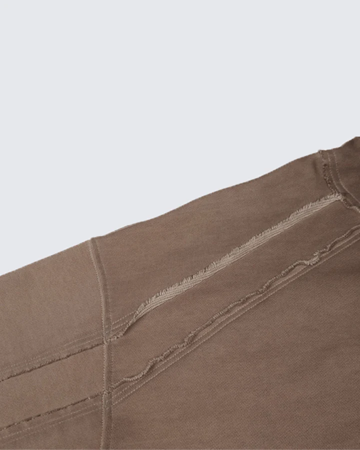 Paneled Stitch Line Zip-Up Hoodie - Image 11