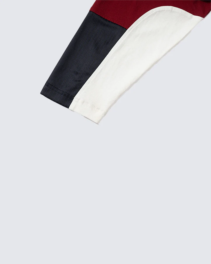 Colorblock Patchwork Polo Collar Long Sleeve T-Shirt - Image 10
