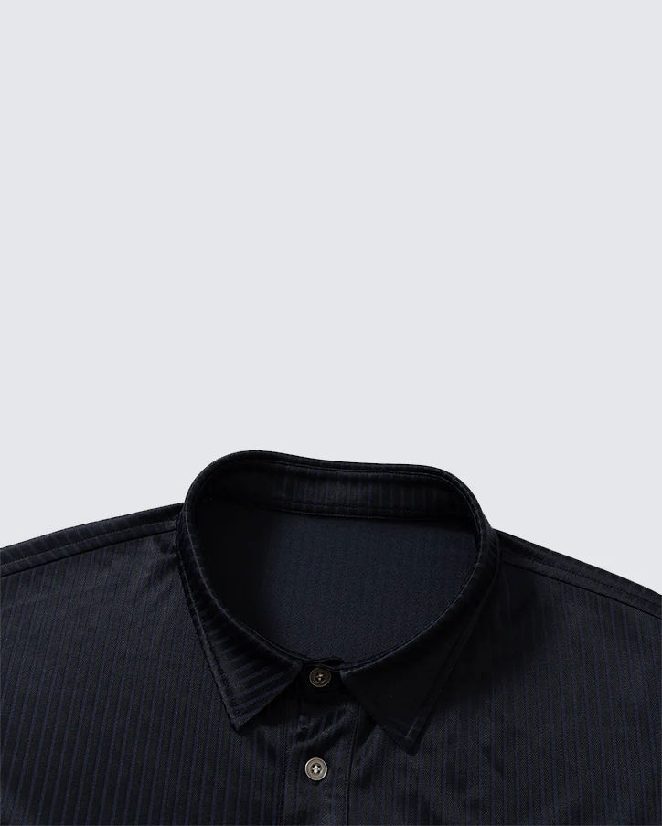Colorblock Patchwork Polo Collar Long Sleeve T-Shirt - Image 6